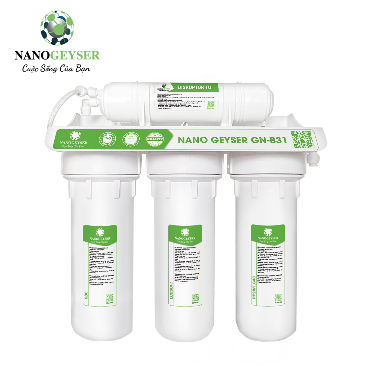 Bộ tiền xử lý cho máy Ion kiềm Nano Geyser GN-B31