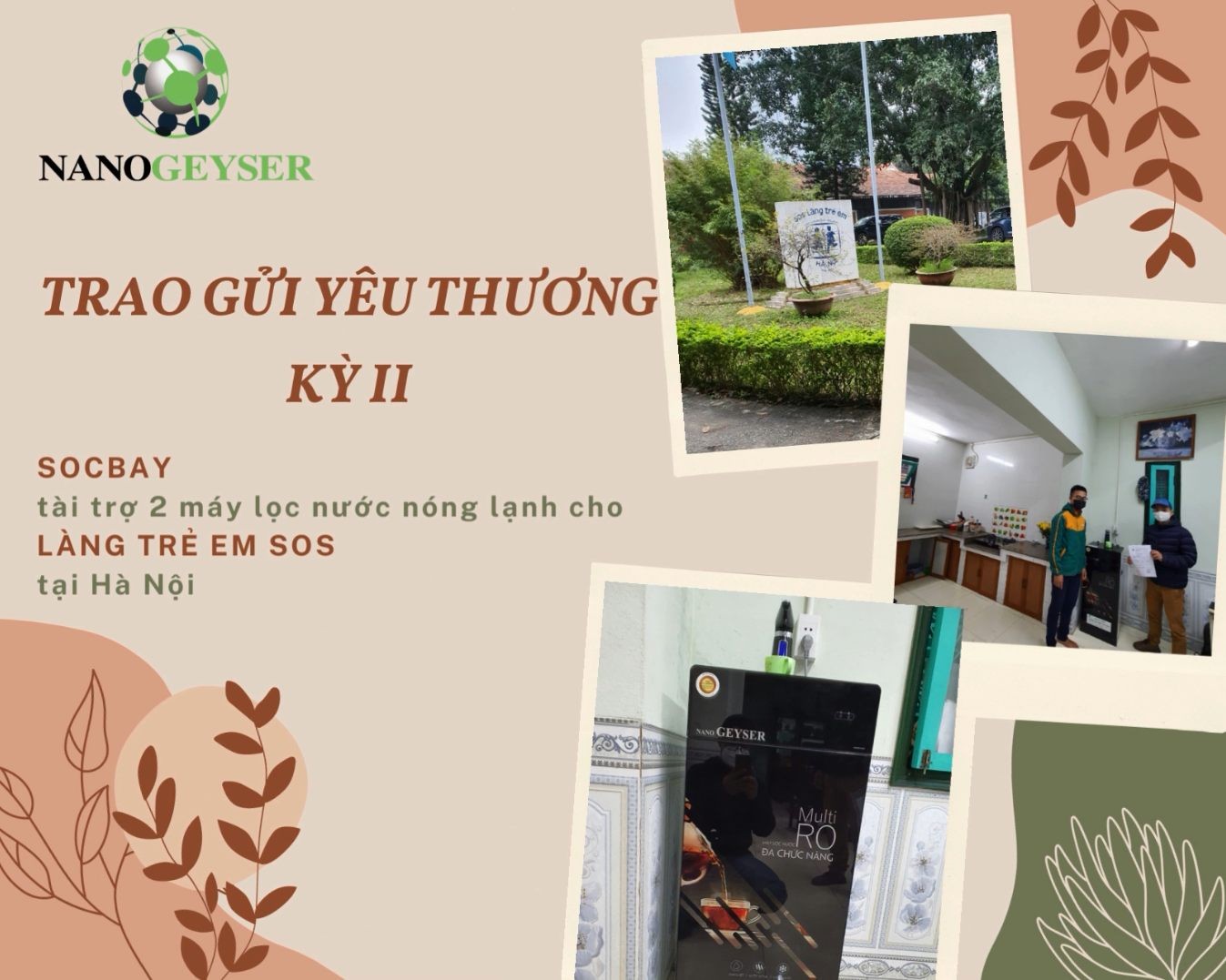 Trao gửi yêu thương kỳ 2:  Tài trợ lắp máy lọc nước tại làng trẻ em SOS