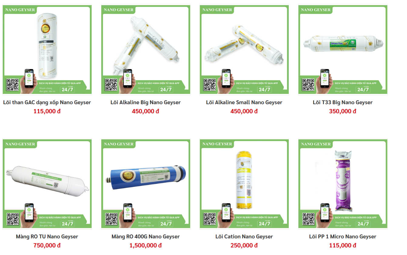 NANO GEYSER CÔNG BỐ: LÕI LỌC NƯỚC ĐẠT TIÊU CHUẨN CHẤT LƯỢNG